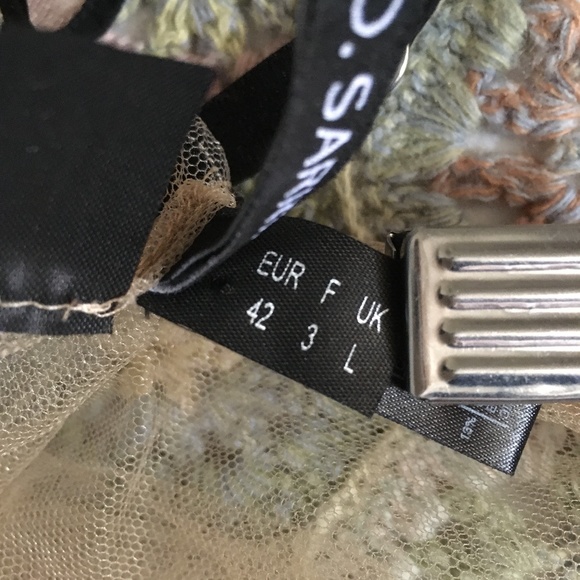 New I.D. SARRIERI Ivory Tulle Mesh Chemise w/ Black Embroidery L - Picture 7 of 7